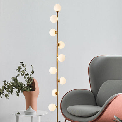 Moderne Scandinavische Cilindrische Metalen Glazen 9-lichts Staande Vloerlamp Voor De Woonkamer