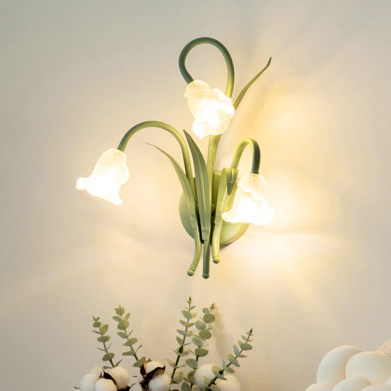 Hedendaagse Creatieve Bloemen Ijzeren Glazen 3/6 Wandlamp Voor Slaapkamer