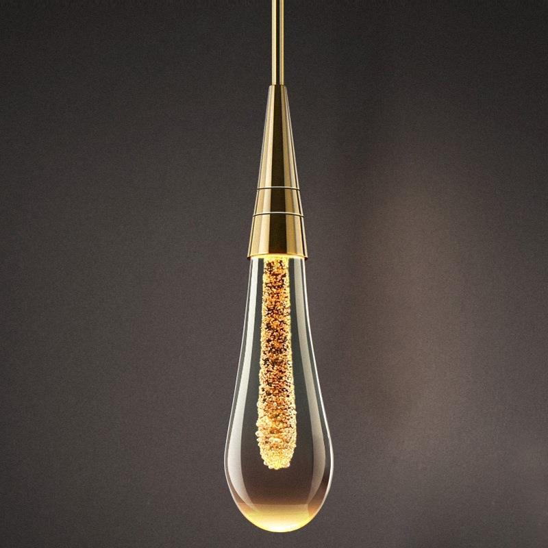 Moderne Scandinavische Waterdruppels Hardware Glazen Led Hanglamp Voor Slaapkamer