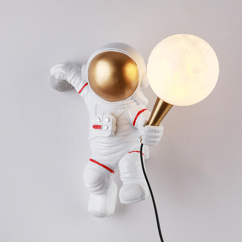 Hedendaagse Creatieve Hars Abs Astronaut 1-Lichts Tafellamp Voor Slaapkamer