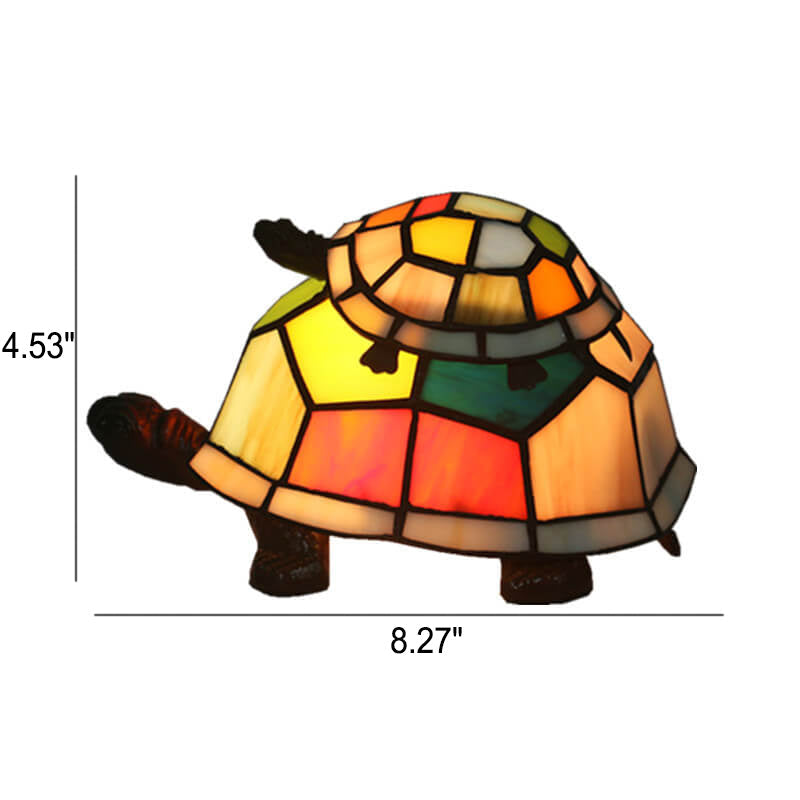 Europese Tiffany Turtle Glas-in-lood 1-lichts Nachtlampje Tafellamp