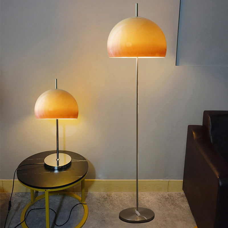 Hedendaagse Retro Mushroom Hardware Glazen 2-Lichts Staande Vloerlamp Voor Woonkamer