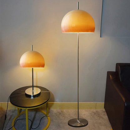 Hedendaagse Retro Mushroom Hardware Glazen 2-Lichts Staande Vloerlamp Voor Woonkamer