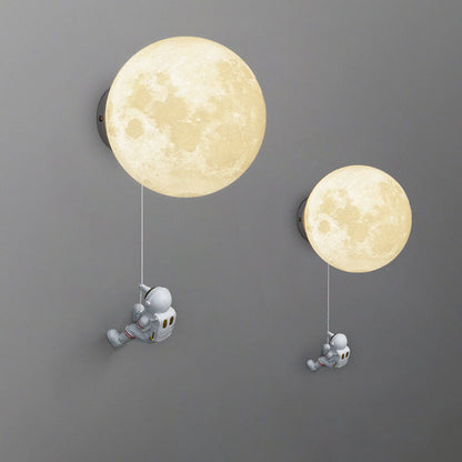 Hedendaagse Creatieve Orb Astronaut Iron Resin 1-Lichts Wandlamp Voor Slaapkamer