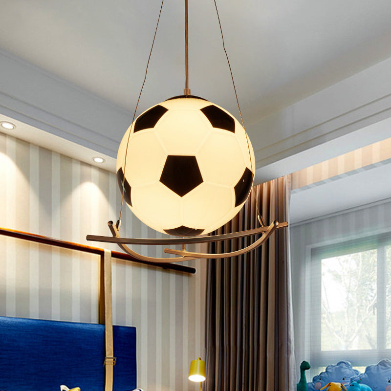 Cartoon Creatieve Voetbal Glas Ijzer 1-lichts Kinder Hanglamp