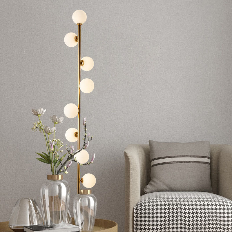 Moderne Scandinavische Cilindrische Metalen Glazen 9-lichts Staande Vloerlamp Voor De Woonkamer