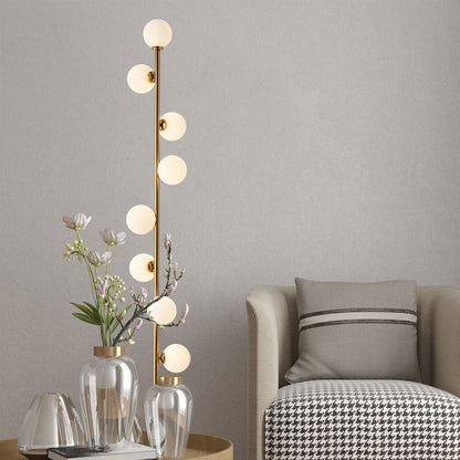 Moderne Scandinavische Cilindrische Metalen Glazen 9-lichts Staande Vloerlamp Voor De Woonkamer