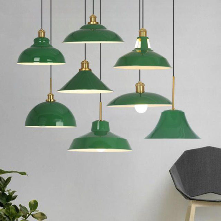 Industriële Vintage Groene Ijzeren Koepel Kegel 1-Lichts Hanglamp