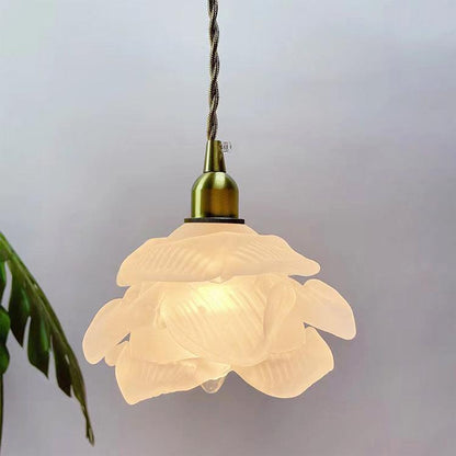 Franse Vintage Petal Glass 1-Lichts Led Hanglamp