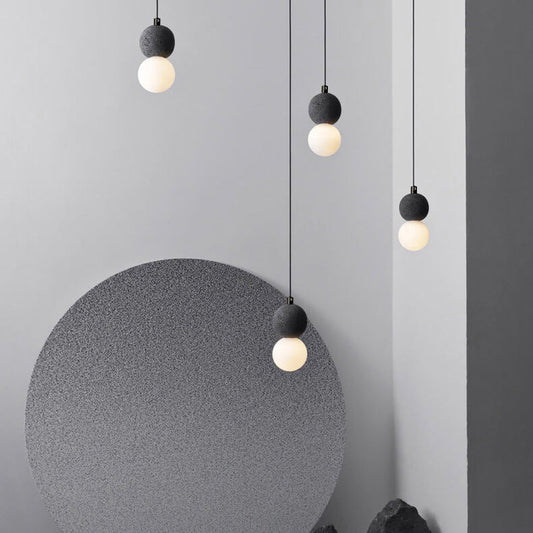 Moderne Scandinavische Orb Terrazzo 1-Lichts Hanglamp Voor Slaapkamer