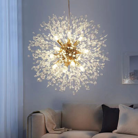 Hedendaagse Scandinavische Paardenbloem Hardware Kristal 8/9/12/16 Licht Kroonluchter Voor Slaapkamer