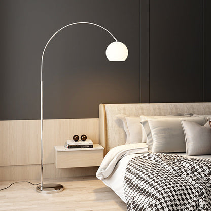 Moderne Scandinavische Glazen Ronde Kap Vishengel Ijzer 1-lichts Staande Vloerlamp Voor Woonkamer