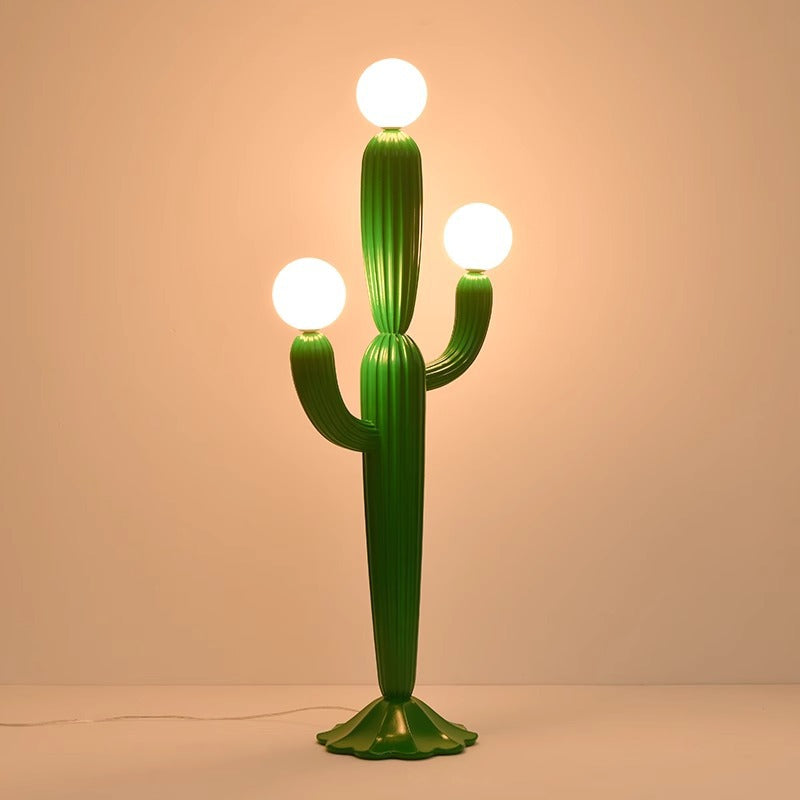 Hedendaagse Creatieve Cactushars Glazen 3-Lichts Staande Vloerlamp Voor Woonkamer