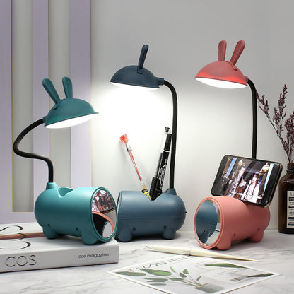 Cartoon Creatieve Konijn LED Touch USB Penhouder Bureaulamp