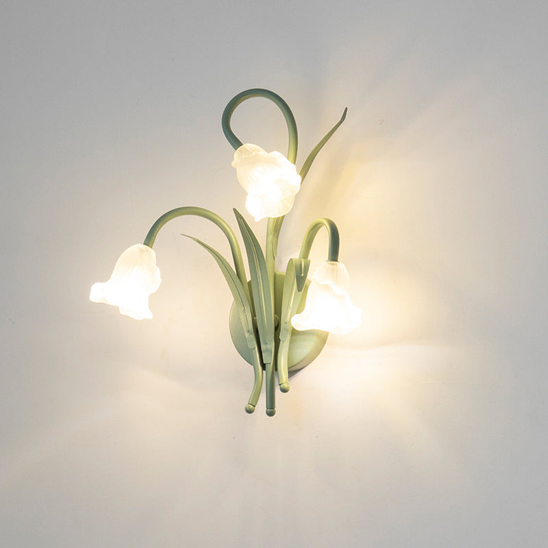 Hedendaagse Creatieve Bloemen Ijzeren Glazen 3/6 Wandlamp Voor Slaapkamer