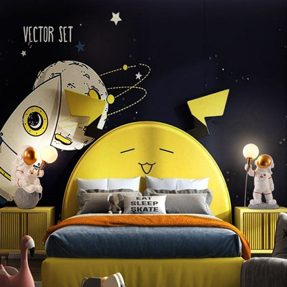 Hedendaagse Creatieve Cartoon Astronaut Hars Abs 1-Lichts Wandlamp Voor Slaapkamer