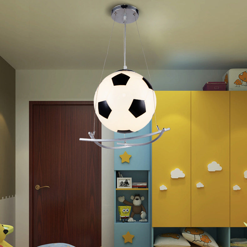 Cartoon Creatieve Voetbal Glas Ijzer 1-lichts Kinder Hanglamp