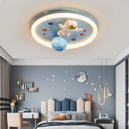 Cartoon Creatieve Ruimte Astronaut Hars LED Plafondlamp