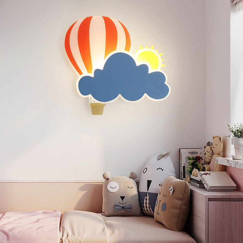 Hedendaagse Creatieve Kinderluchtballonwolken Ijzeren Acryl Led Wandlamp Voor Slaapkamer