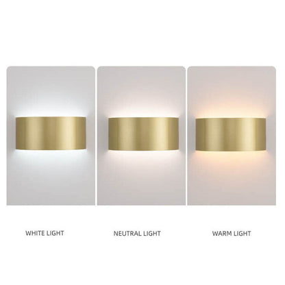 Minimalistische Effenkleurige Ijzeren Halve Cirkel Led Wandlamp