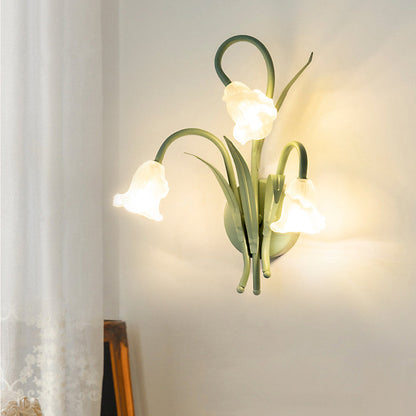 Hedendaagse Creatieve Bloemen Ijzeren Glazen 3/6 Wandlamp Voor Slaapkamer