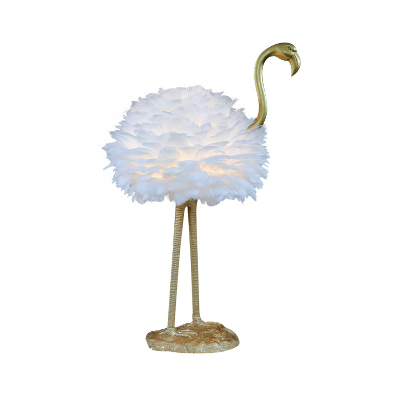 Moderne Scandinavische Ganzenveren Metalen Flamingo Bal 1-lichts Tafellamp Voor Naast Het Bed