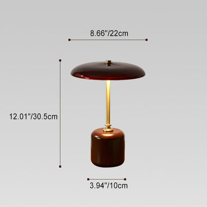 Hedendaagse Retro Messing Hout Glas Ronde Cilinder Led Tafellamp Voor Nachtkastje