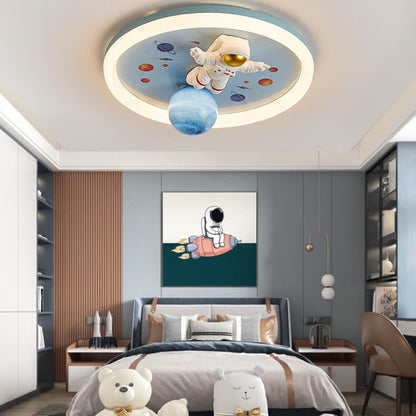 Cartoon Creatieve Ruimte Astronaut Hars LED Plafondlamp