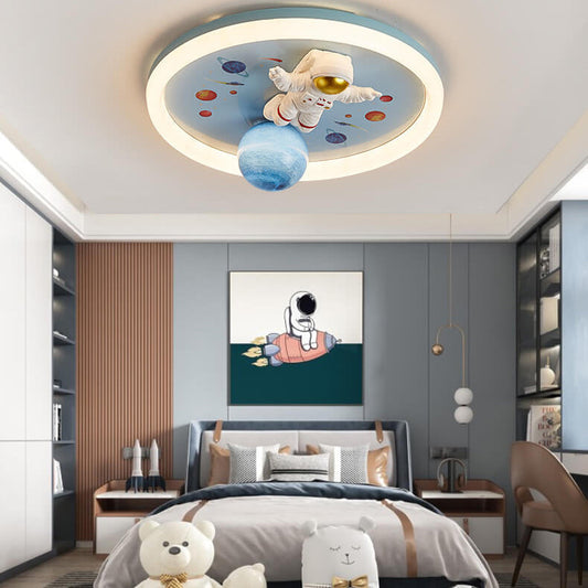 Cartoon Creatieve Ruimte Astronaut Hars Led Plafondlamp