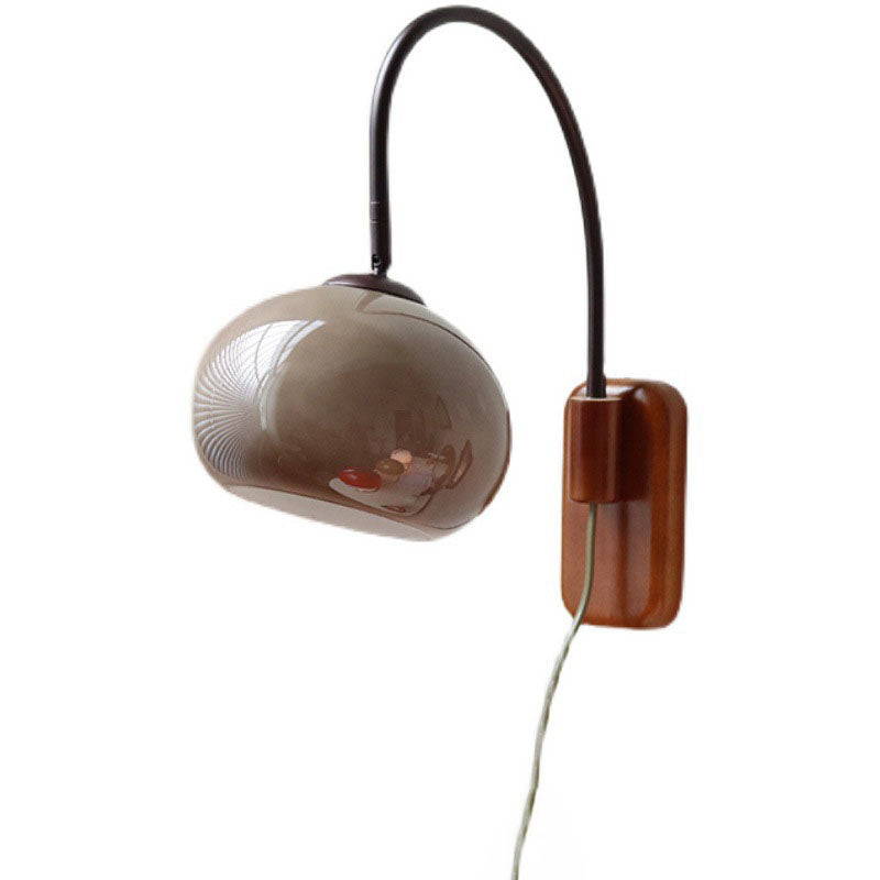 Europese Minimalistische Glazen Wandlamp Van Massief Hout Met 1 Lamp