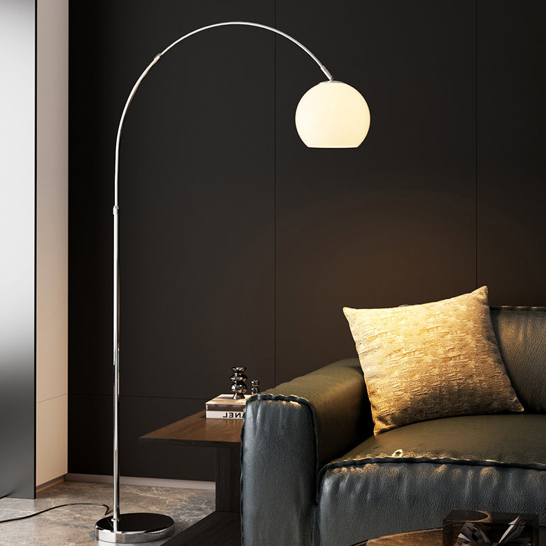 Moderne Scandinavische Glazen Ronde Kap Vishengel Ijzer 1-lichts Staande Vloerlamp Voor Woonkamer