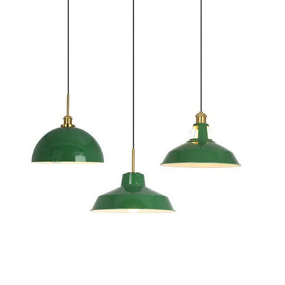 Industriële Vintage Groene Ijzeren Koepel Kegel 1-Lichts Hanglamp