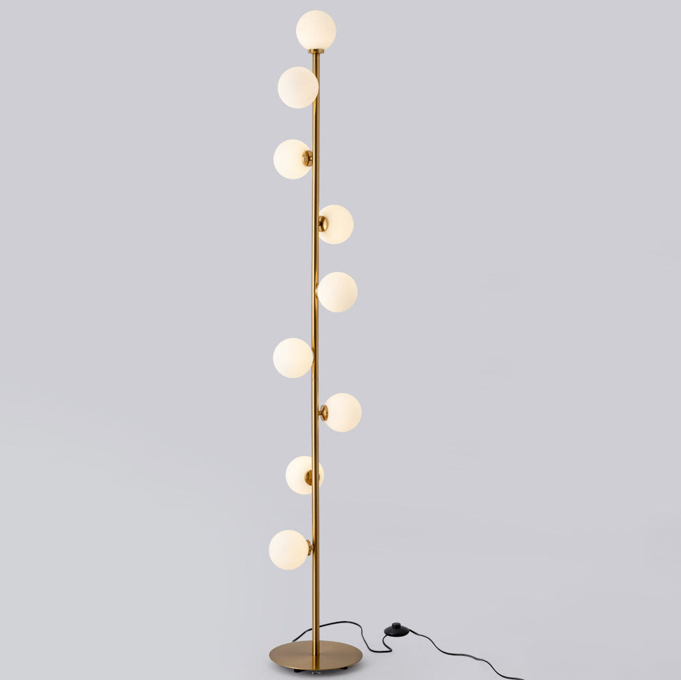 Moderne Scandinavische Cilindrische Metalen Glazen 9-lichts Staande Vloerlamp Voor De Woonkamer