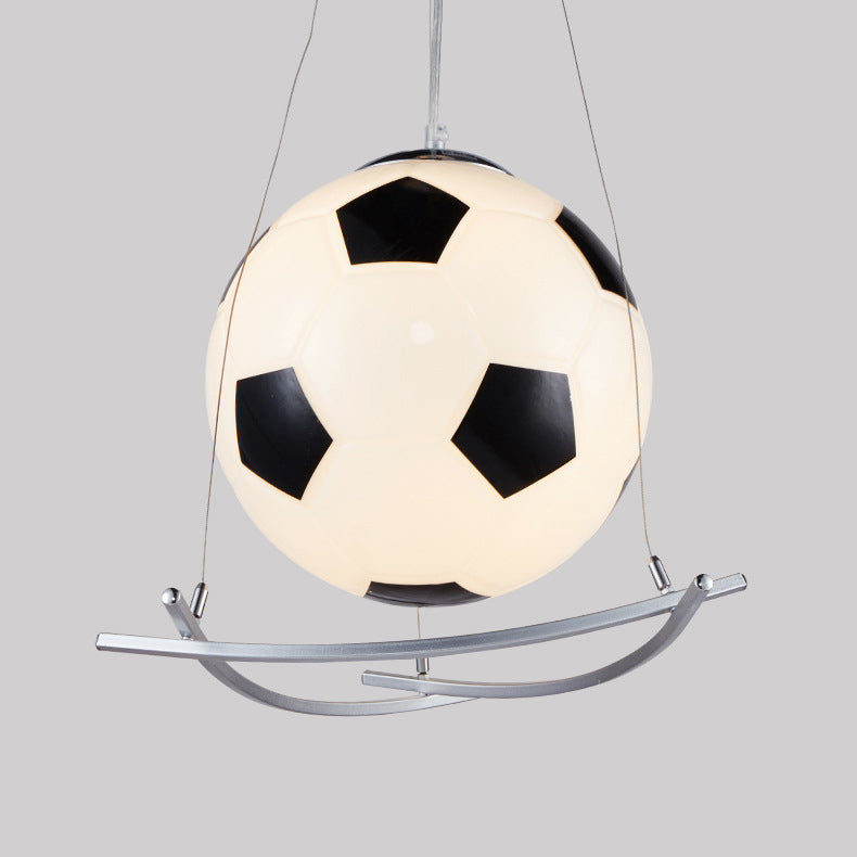 Cartoon Creatieve Voetbal Glas Ijzer 1-lichts Kinder Hanglamp