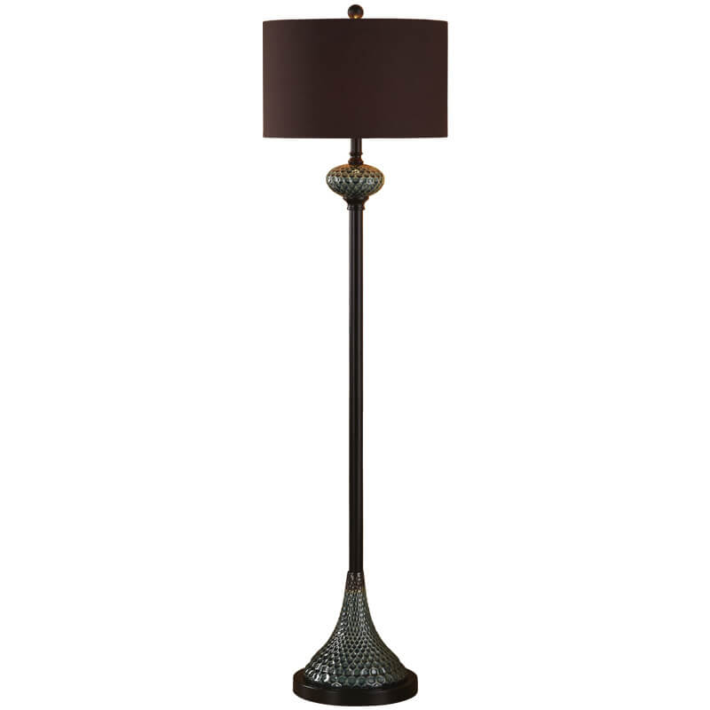 Europees Licht Luxe Met Plaat Keramische Hardware Stoffen 1-lichts Staande Vloerlamp