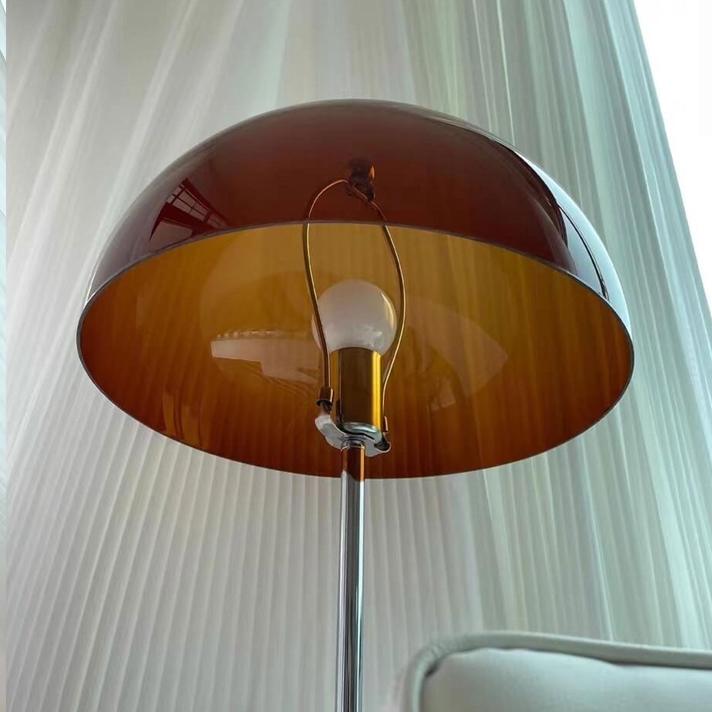 Creatieve Retro Acryl Paddestoel Design 1-Lichts Staande Vloerlamp