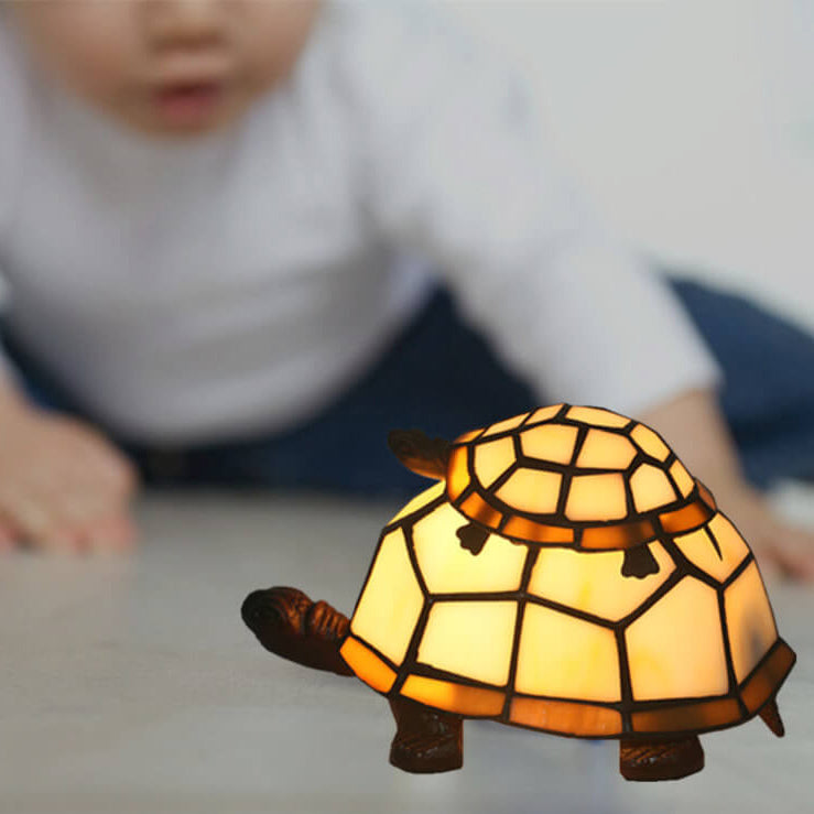 Europese Tiffany Turtle Glas-in-lood 1-lichts Nachtlampje Tafellamp