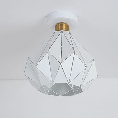 Moderne Creatieve Diamond Dome 1-Lichts Macaron Semi-Inbouw Plafondlamp