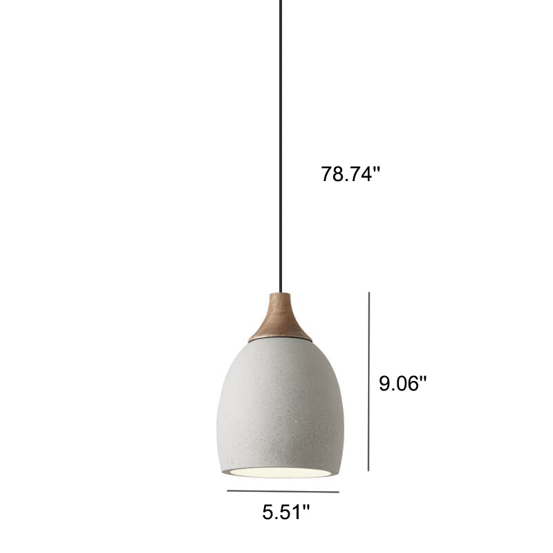 Minimalistische Cement Dome 1-Lichts Hanglamp