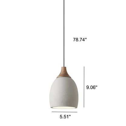 Minimalistische Cement Dome 1-Lichts Hanglamp