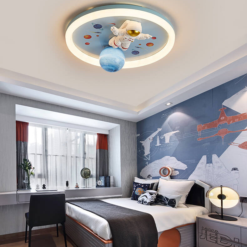 Cartoon Creatieve Ruimte Astronaut Hars LED Plafondlamp