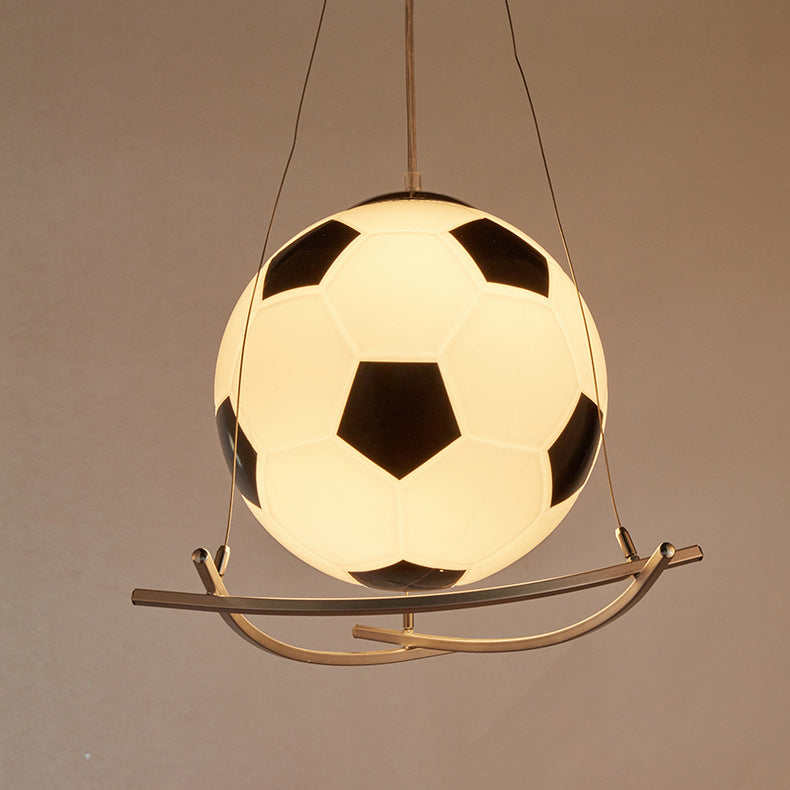 Cartoon Creatieve Voetbal Glas Ijzer 1-lichts Kinder Hanglamp