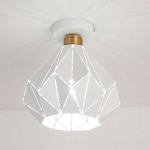 Moderne Creatieve Diamond Dome 1-Lichts Macaron Semi-Inbouw Plafondlamp