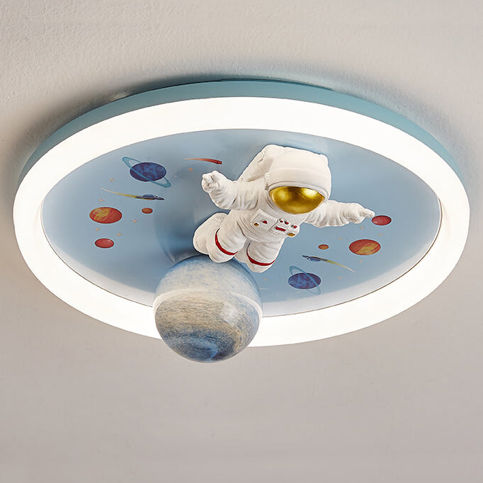 Cartoon Creatieve Ruimte Astronaut Hars LED Plafondlamp