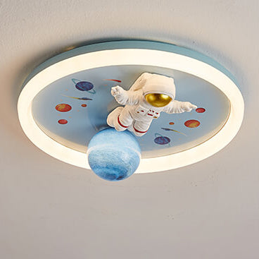 Cartoon Creatieve Ruimte Astronaut Hars LED Plafondlamp