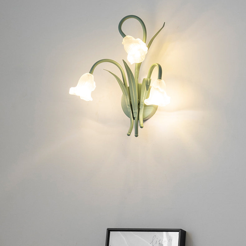 Hedendaagse Creatieve Bloemen Ijzeren Glazen 3/6 Wandlamp Voor Slaapkamer