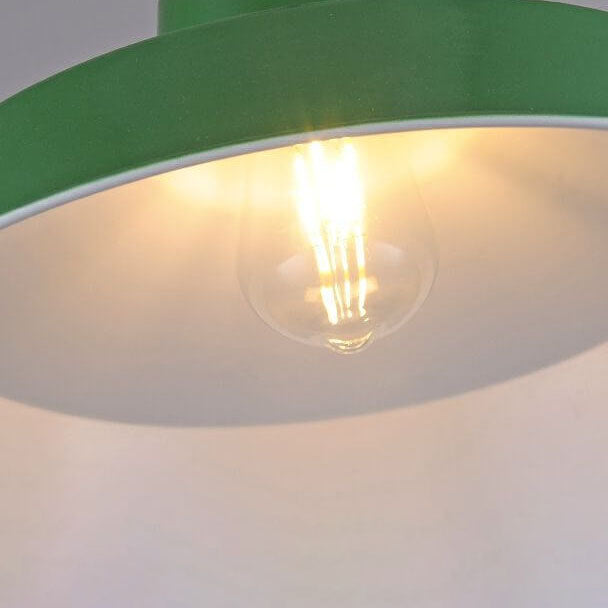 Industriële Vintage Groene Ijzeren Koepel Kegel 1-Lichts Hanglamp