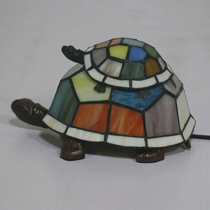 Europese Tiffany Turtle Glas-in-lood 1-lichts Nachtlampje Tafellamp