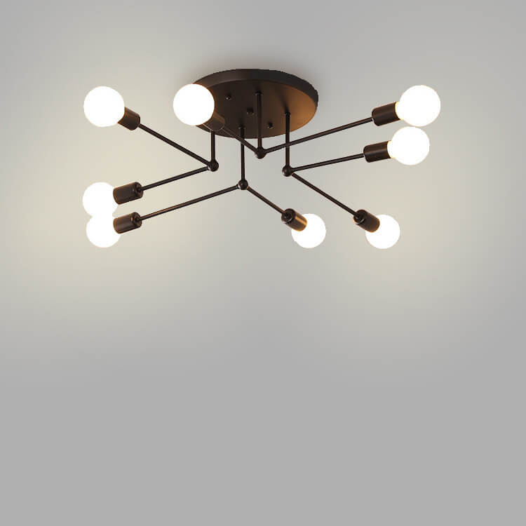 Industriële Concise Lineaire 6/8-Lichts Semi-Flush Mount Verlichting