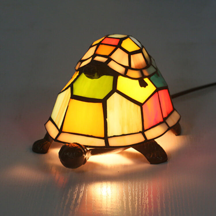 Europese Tiffany Turtle Glas-in-lood 1-lichts Nachtlampje Tafellamp